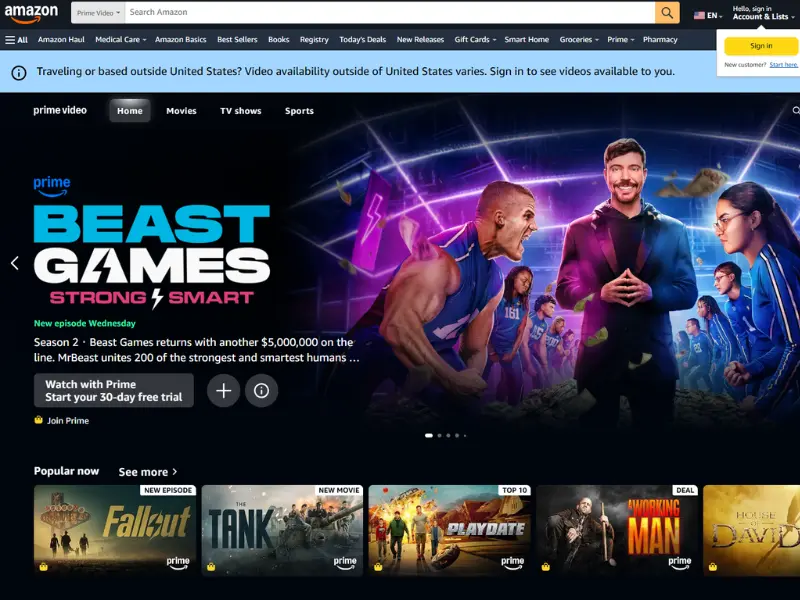 Amazon Freevee com séries originais para teste IPTV grátis